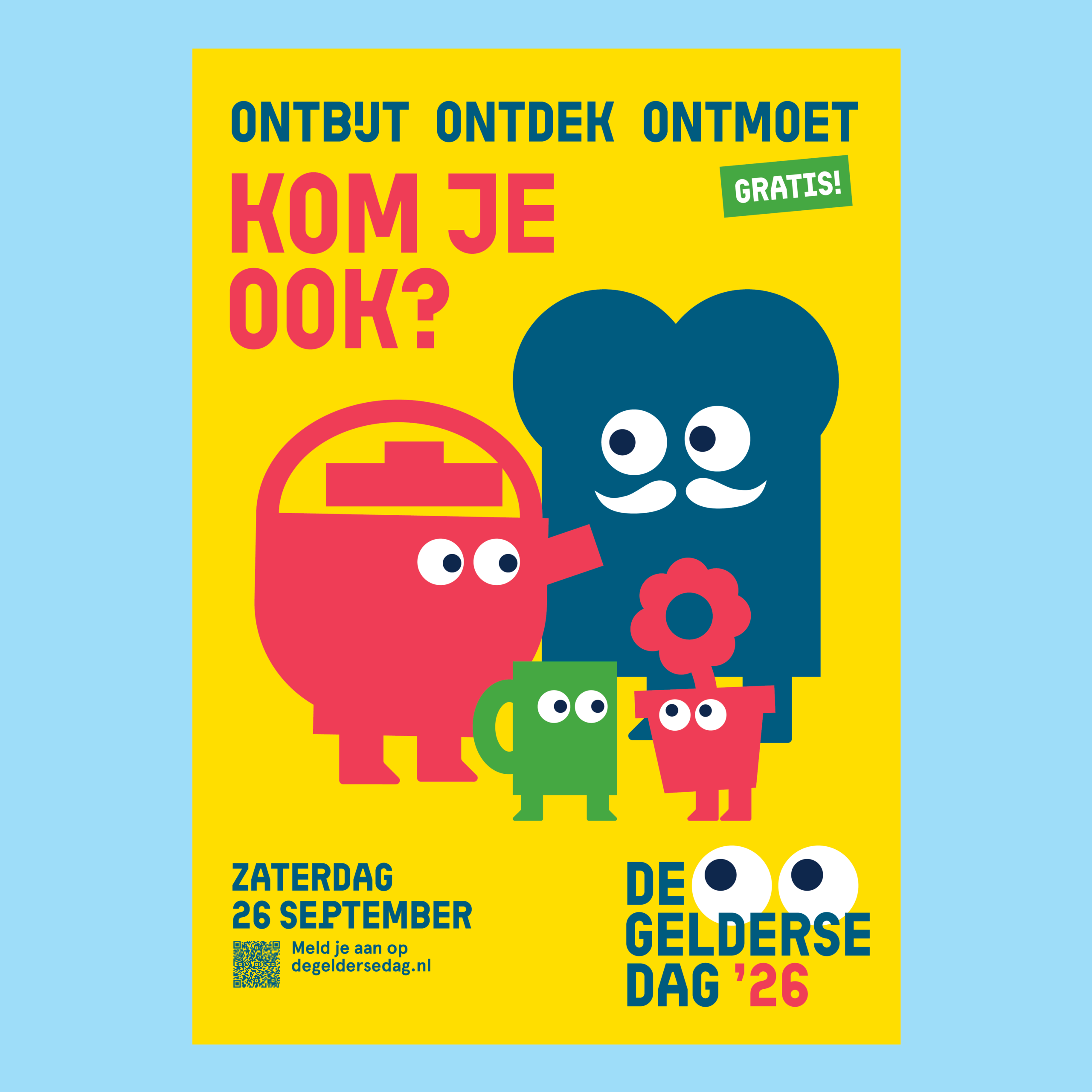 Poster van de Gelderse Dag met iconen